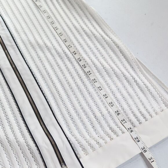 Ming Wang Jacket Womens Medium White Perforated Mesh Jacket - Picture 10 of 10